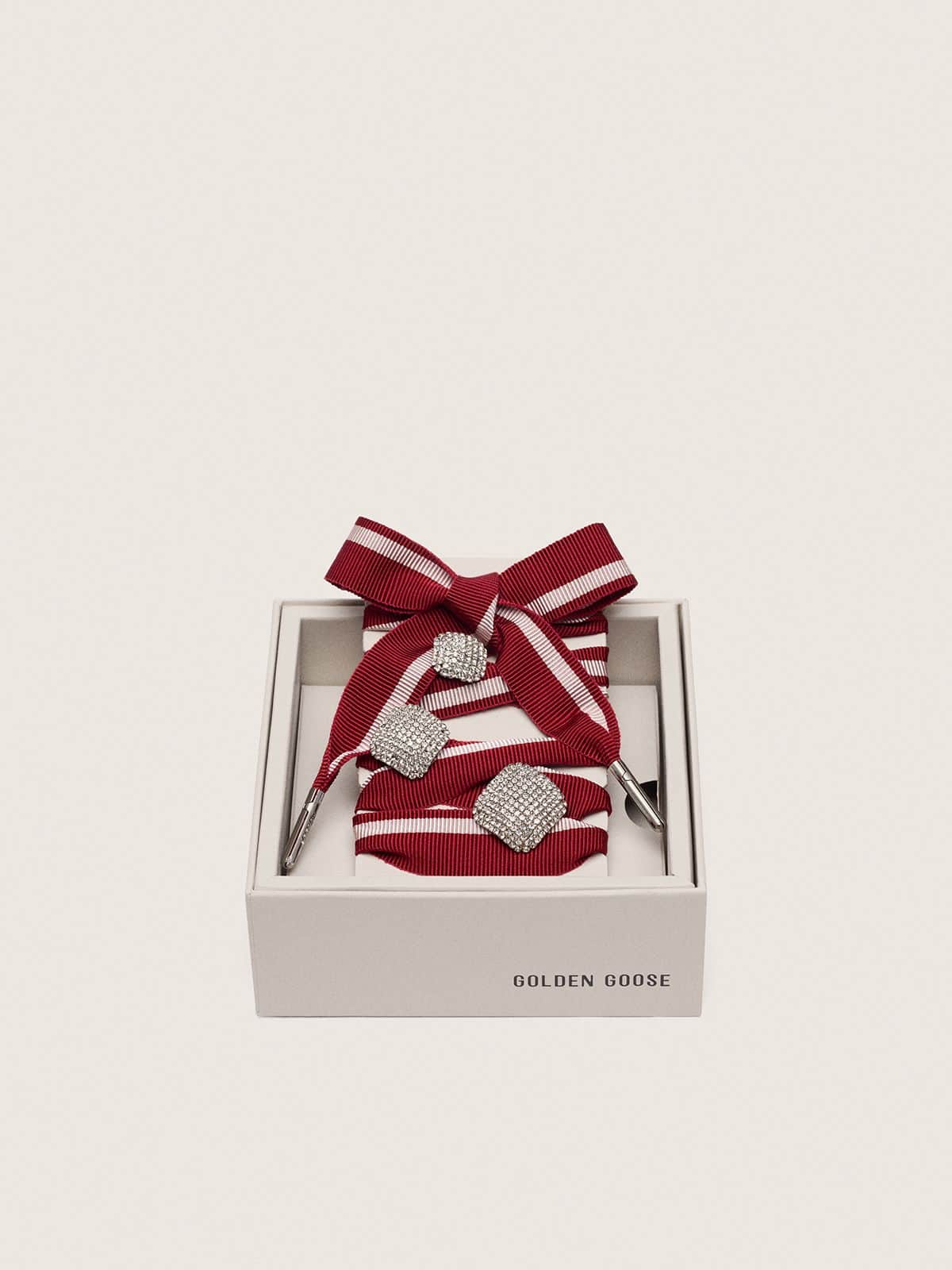 Golden Goose Skins laccio bicolor con tre charm argento