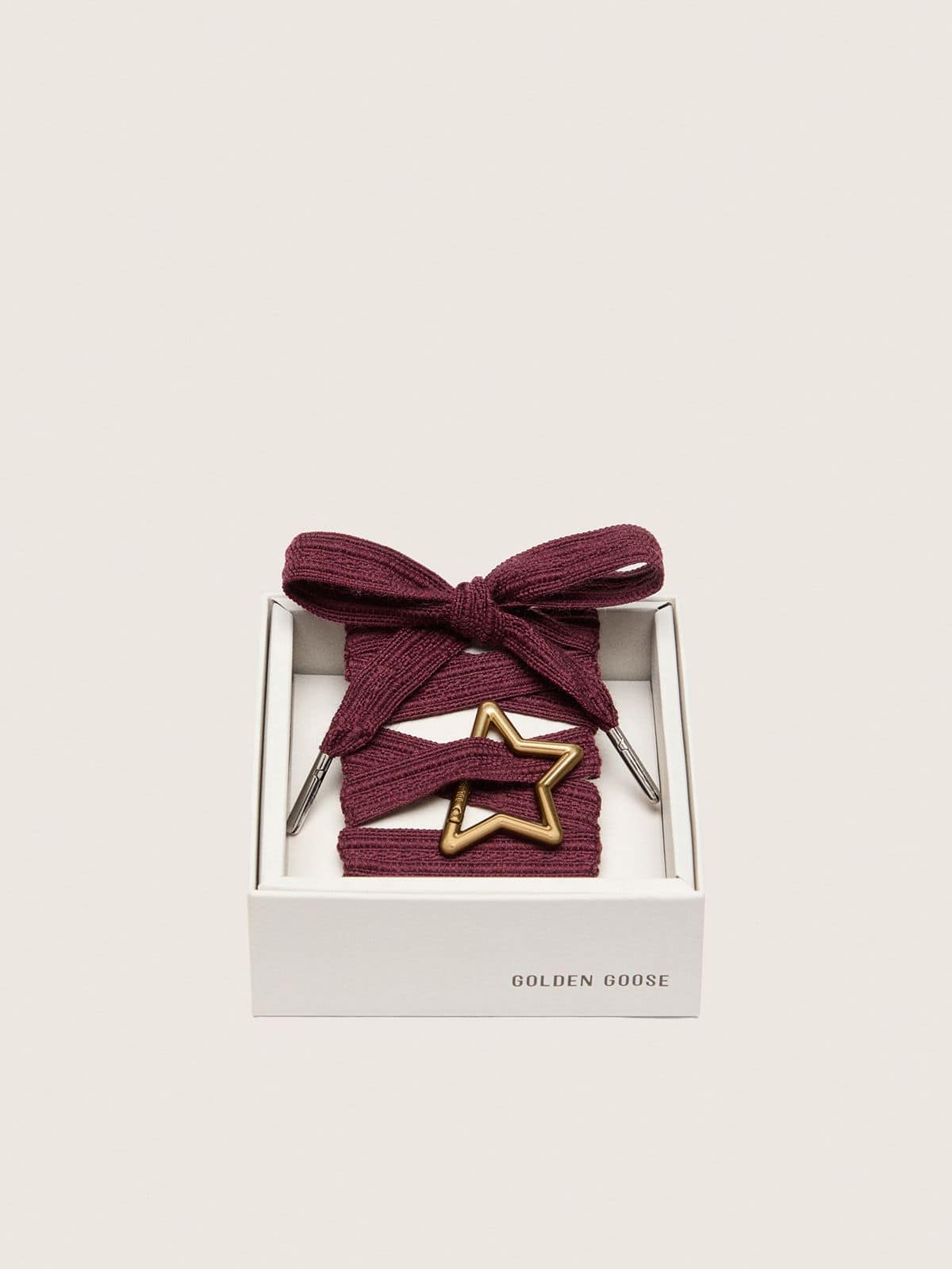 Golden Goose Skins laccio ricamato bordeaux con moschettone a forma di stella
