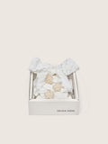 Golden Goose Skins laccio bianco arricciato con applicazioni in perle a forma di fiore