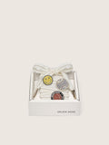 Golden Goose Skins laccio in mohair color crema con perline argento e tre spille applicate