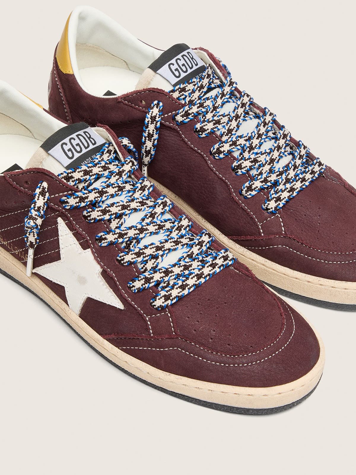 Golden Goose Lacci in corda color crema, bluette e marrone con dettagli argento