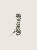 Golden Goose Laccio intrecciato crema, verde e marrone con dettagli argento