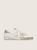 Golden Goose Super-Star Donna con Foxing Sparkle Dorato e Metal Studs Lettering