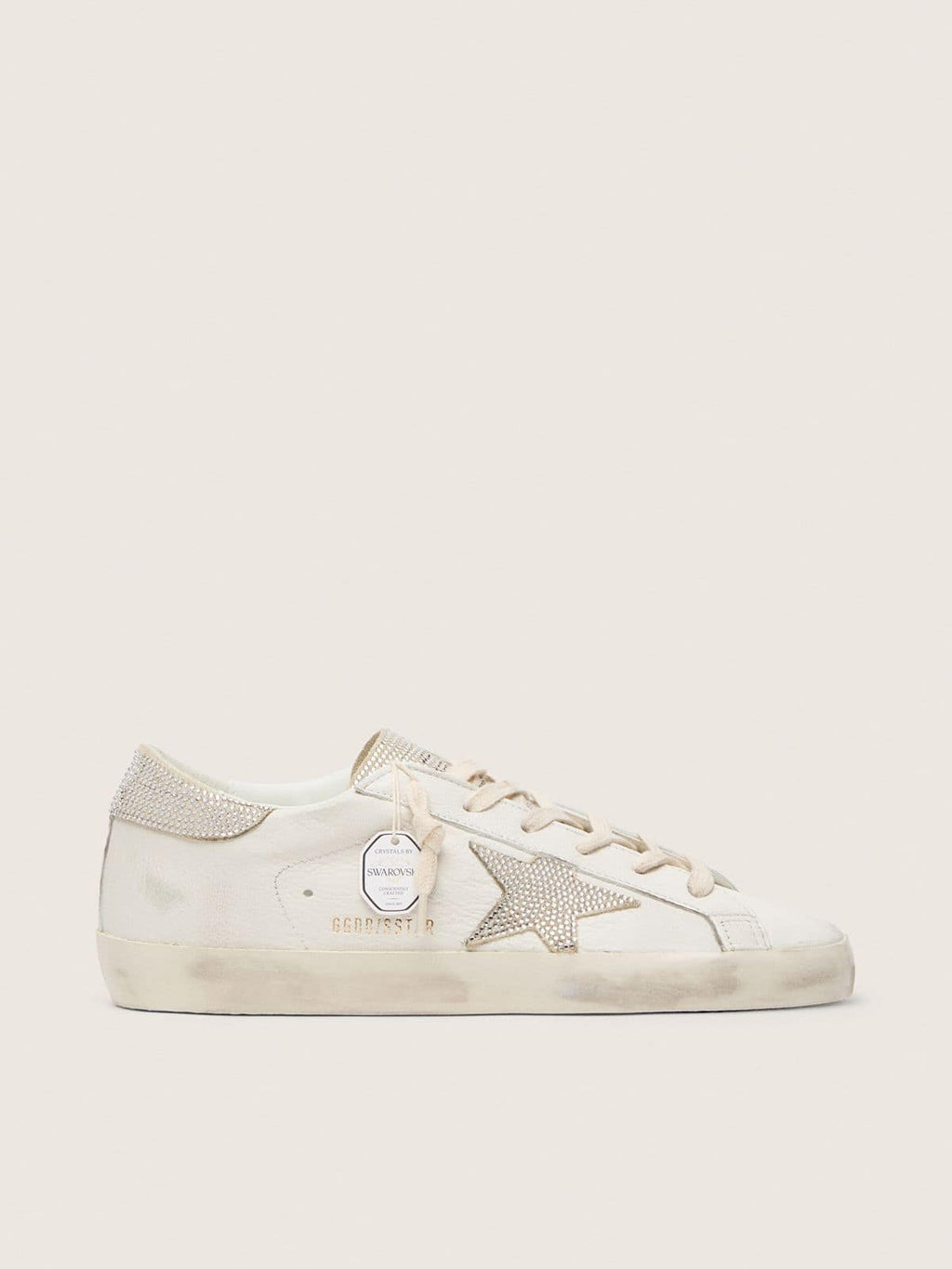 Golden Goose Super-Star Donna in Nappa con Stella e Talloncino con Cristalli Swarovski