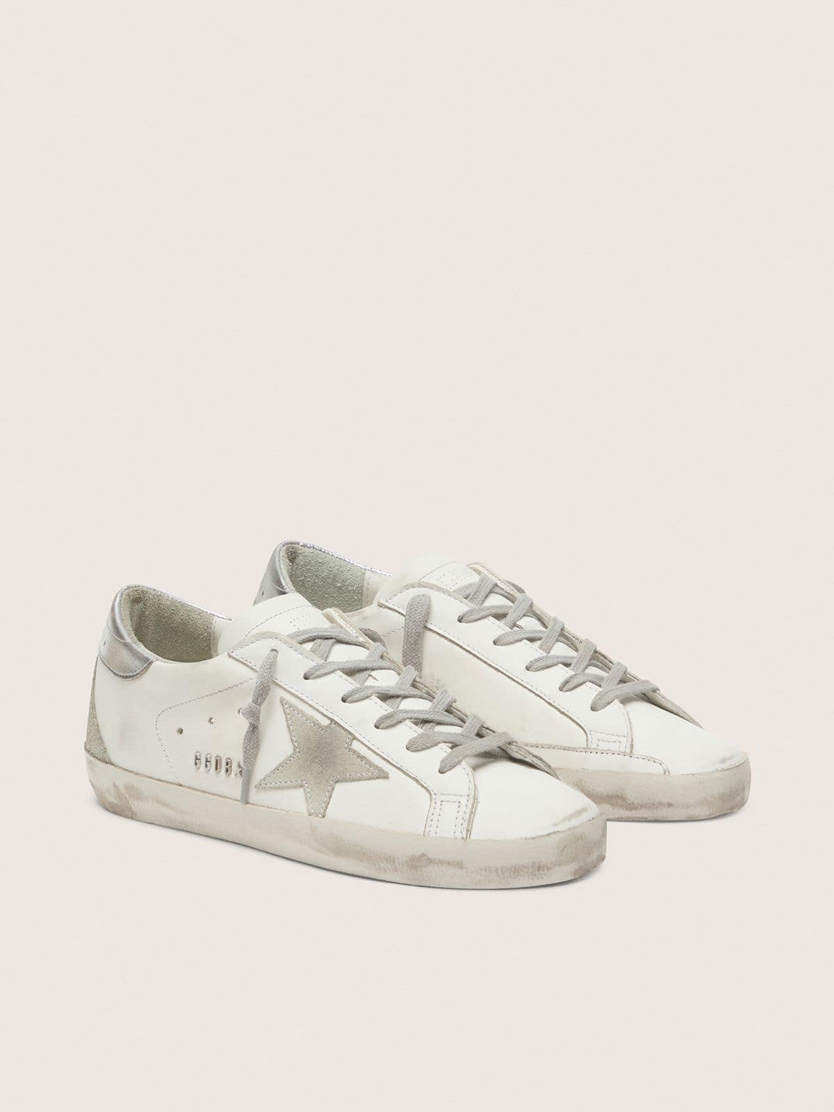 Golden Goose Super-Star Donna con Talloncino Argentato e Metal Studs Lettering