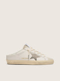 Golden Goose Super-Star Sabot Donna in Pelle Bianca con Stella Swarovski