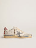 Golden Goose Ball Star  con Stella in Glitter e Talloncino in Suede Rosa