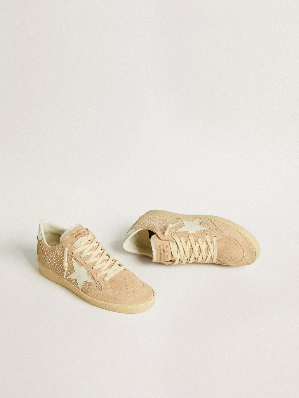 Golden Goose Ball Star in Suede con Cristalli Swarovski e Stella in Pelle e Talloncino Laminato