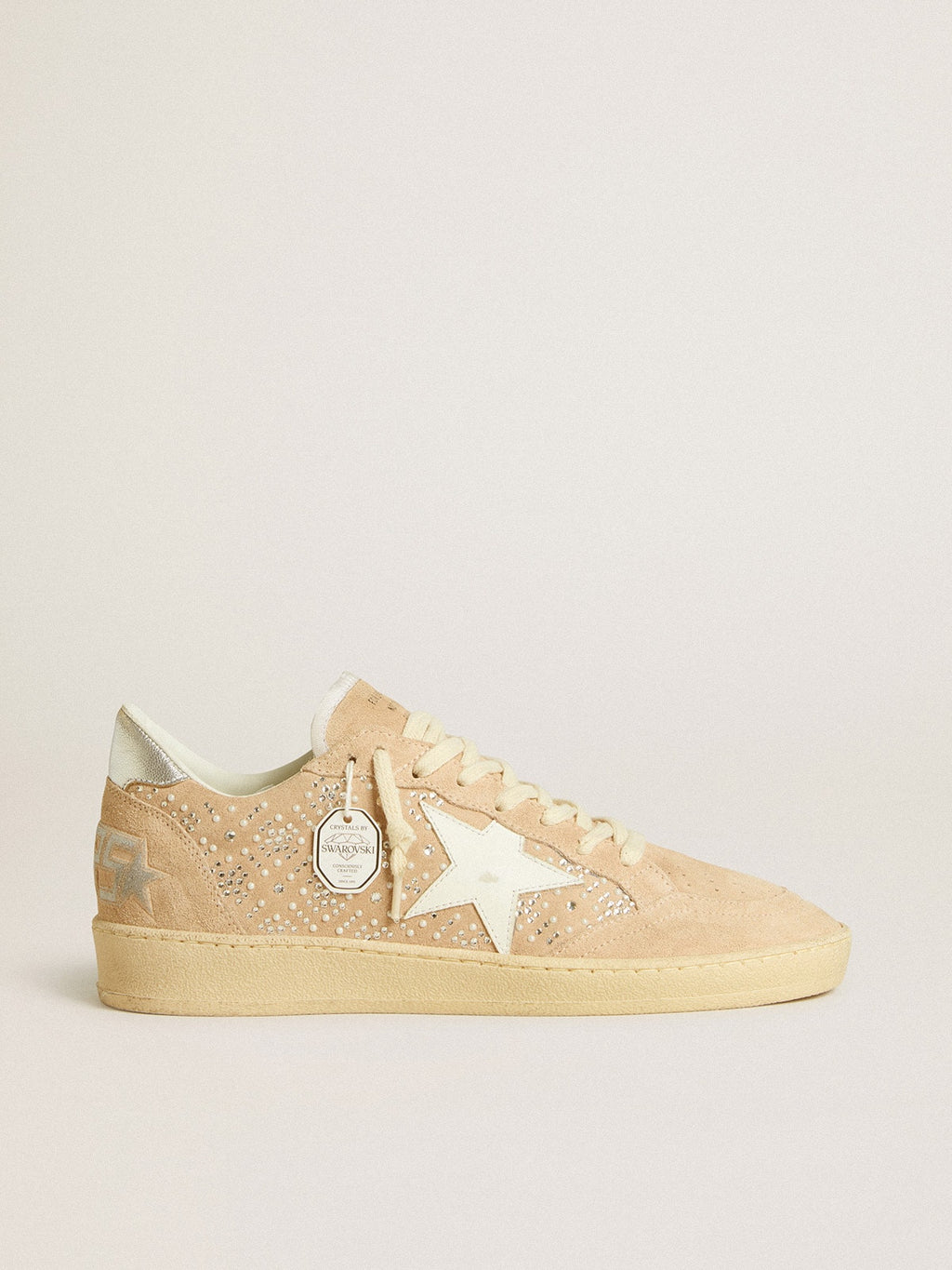 Golden Goose Ball Star in Suede con Cristalli Swarovski e Stella in Pelle e Talloncino Laminato