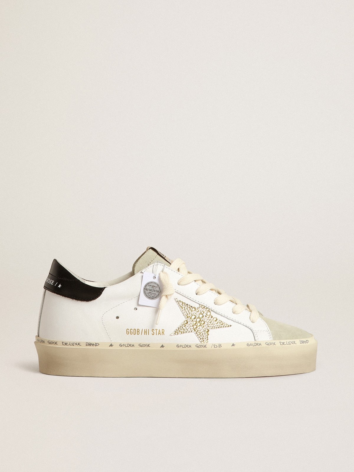 Golden Goose Hi Star con Stella in Cristalli Swarovski e Talloncino Nero