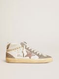 Golden Goose Mid Star Donna in Nappa e Suede con Stella in Pelle Laminata Marrone Chiaro