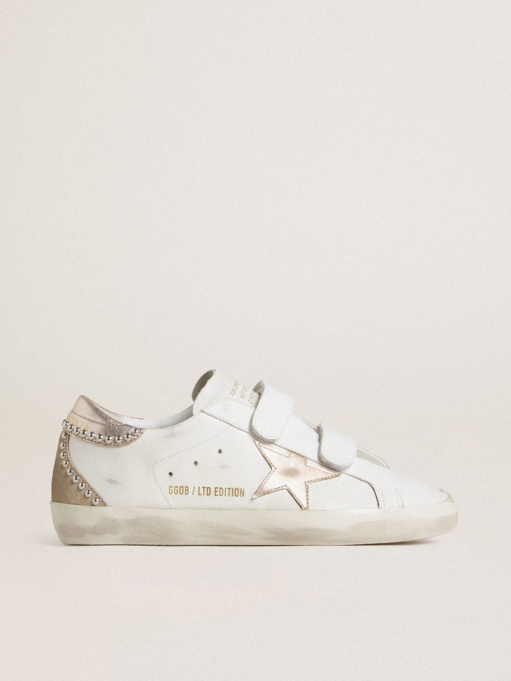 Golden Goose Old School Ltd Donna con Stella e Talloncino in Pelle Laminata Oro Rosa