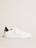 Golden Goose Purestar Donna con Stella in Pelle e Talloncino in Pelle Verniciata Nera