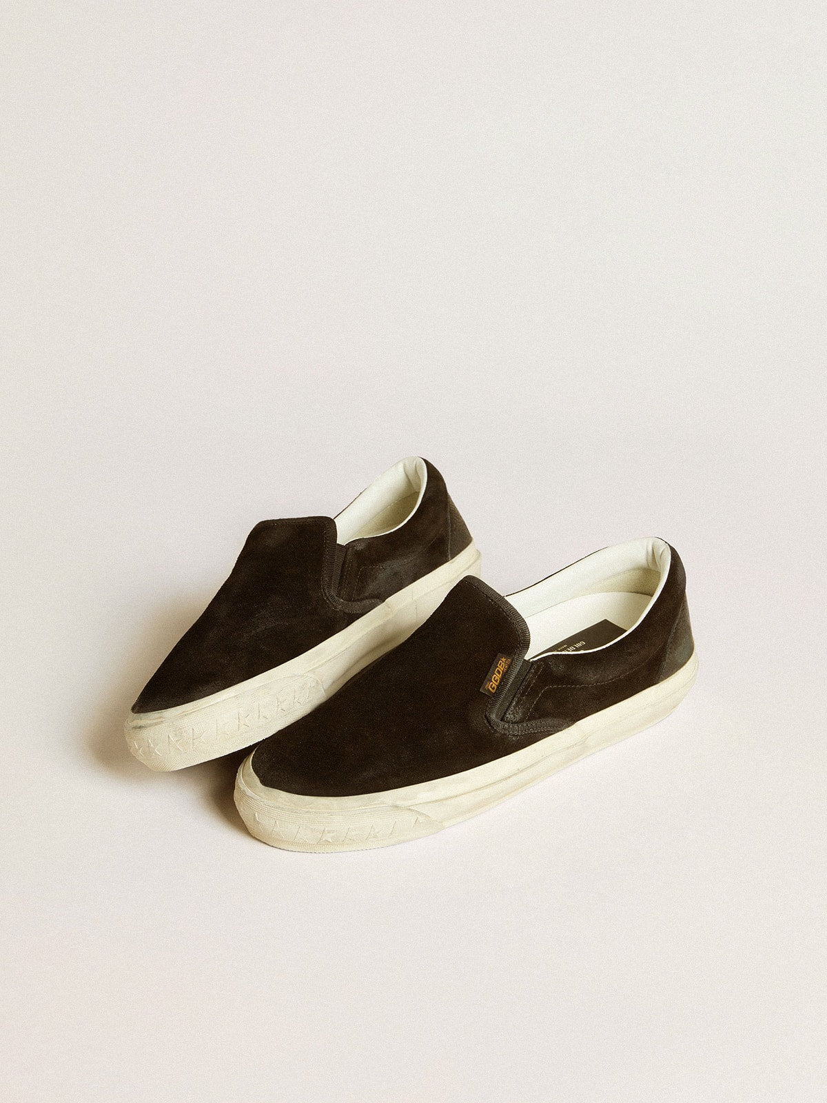 Golden Goose Vce Penstar Donna in Suede Nero con Talloncino in Pelle Nera