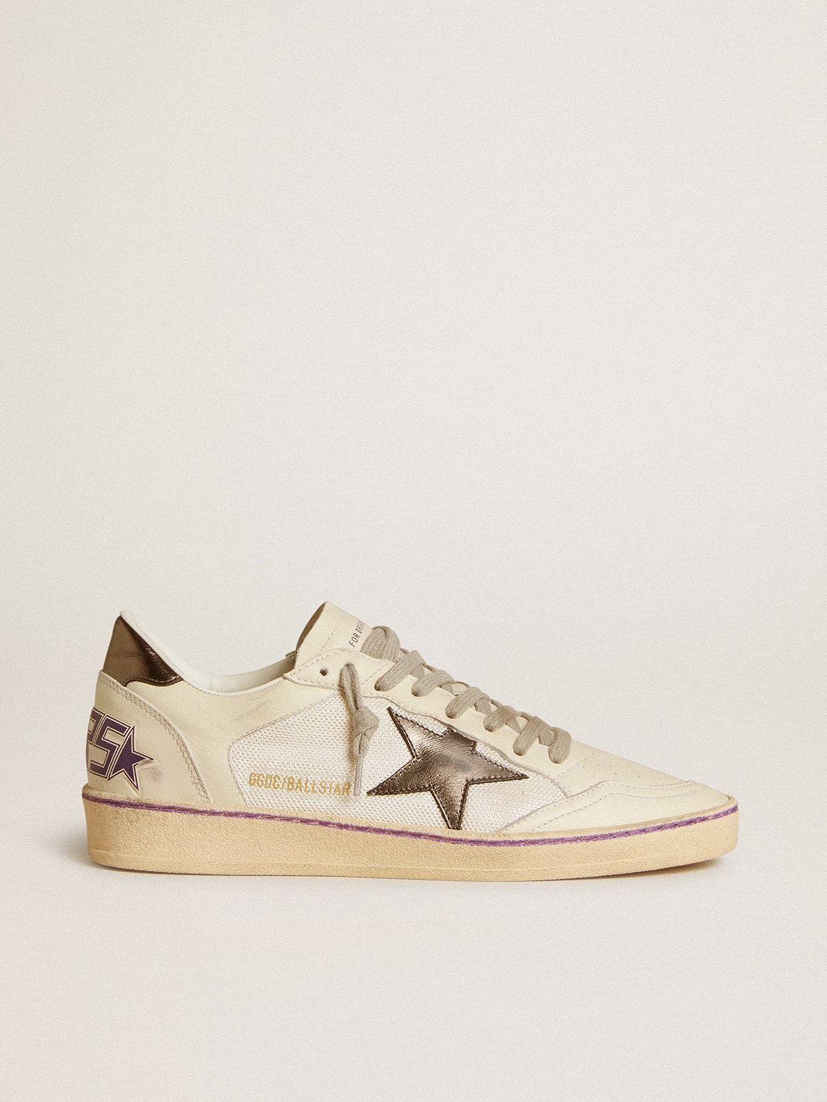 Golden Goose Ball Star in Rete e Pelle con Stella e Talloncino in Pelle Laminata