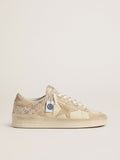 Golden Goose Stardan in Suede e Pelle Color Crema con Swarovski e Stella in Suede