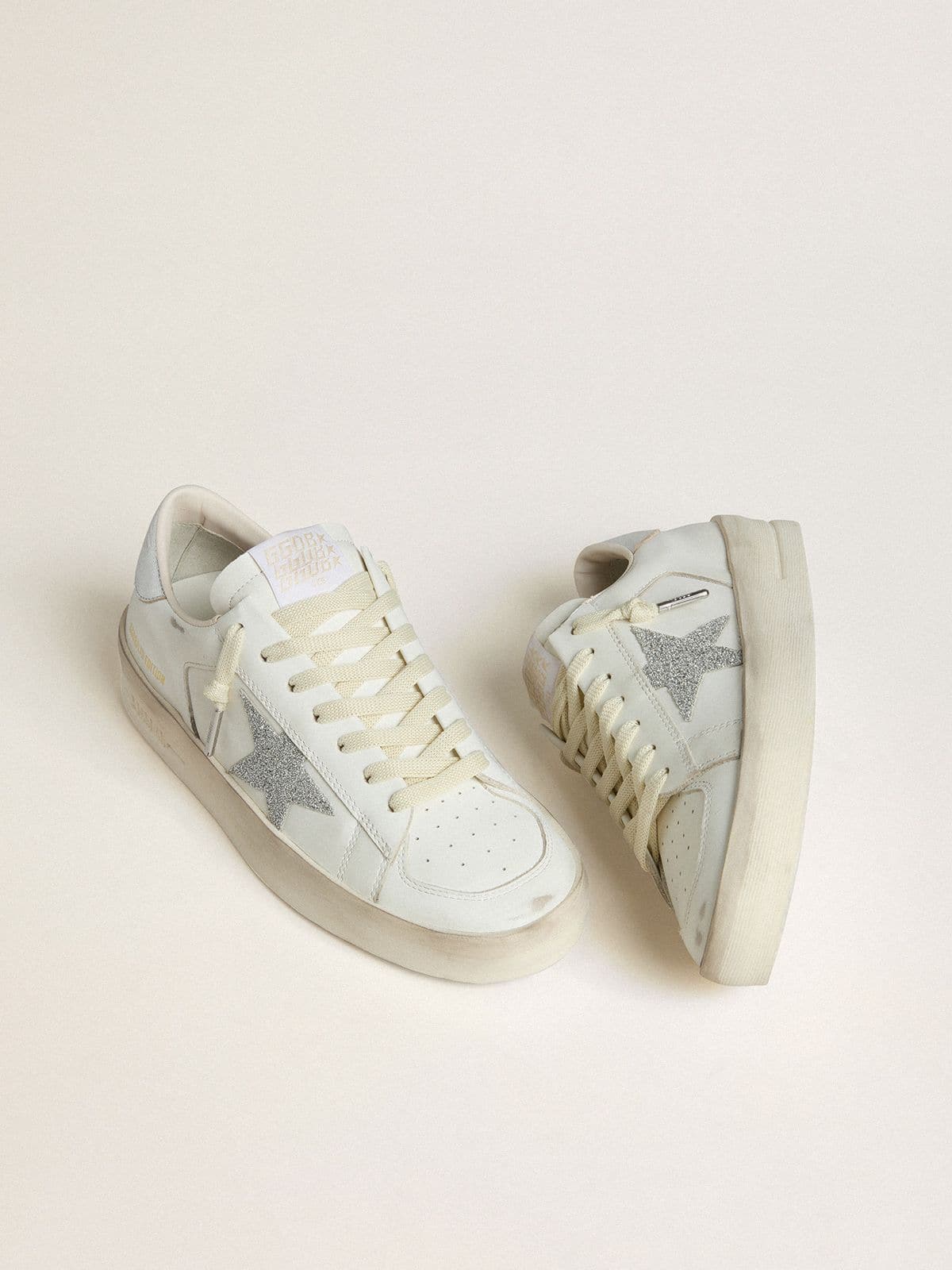 Golden Goose Stardan Donna Ltd con Stella in Cristalli Swarovski e Talloncino in Pelle Laminata