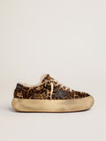 Golden Goose Scarpe Space Star Donna in Cavallino Animalier e Fodera in Shearling