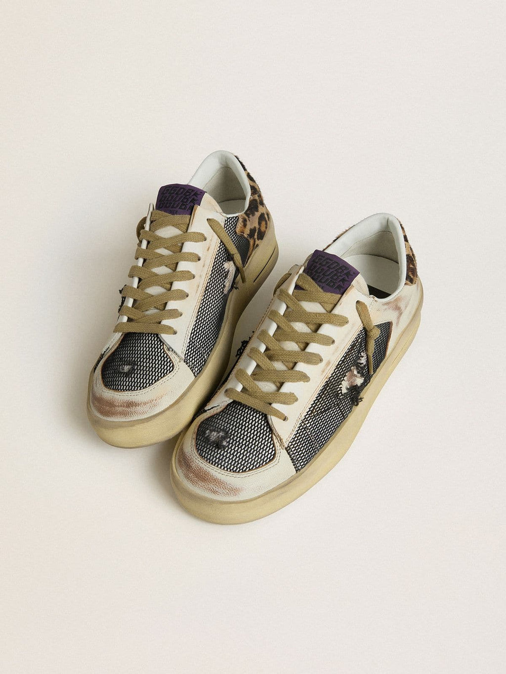 Golden Goose Stardan Donna in Nappa e Rete con Talloncino in Cavallino Leopardato