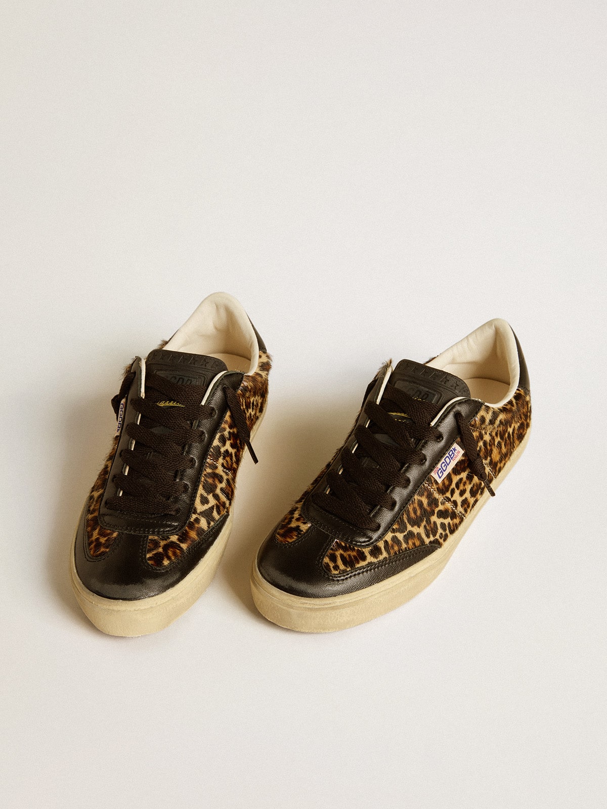 Golden Goose Soul Star in Cavallino Leopardato con Talloncino e Inserti in Nappa Nera