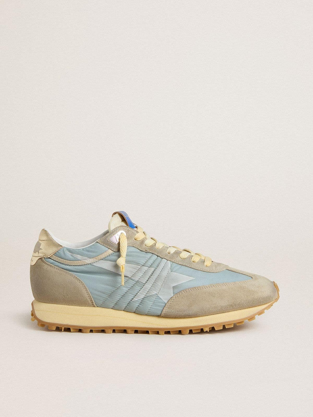 Golden Goose Marathon Donna con Tomaia in Nylon Azzurro e Stella Azzurro Pastello