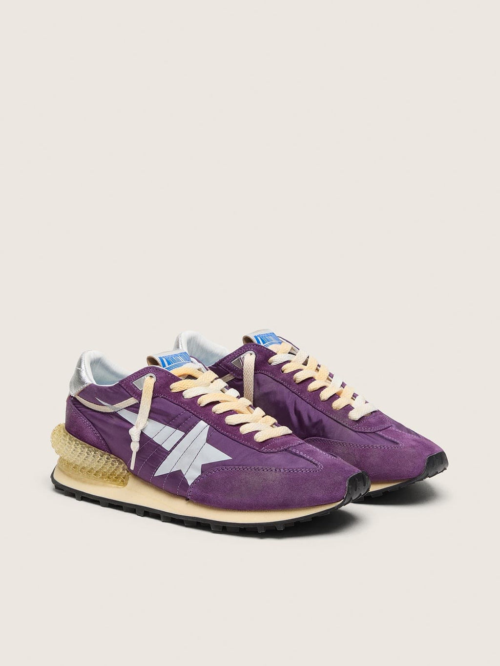 Golden Goose Marathon Donna con Tomaia in Nylon Viola e Stella Bianca