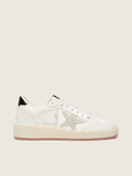 Golden Goose Ball Star Donna con Stella in Suede Ghiaccio e Talloncino in Pelle Lucida Nera