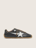Golden Goose Marathon Speed Donna con Tomaia in Pelle Nera e Stella Argento