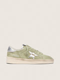 Golden Goose Stardan Donna in Suede Verde Salvia con Stella Laminata Argento
