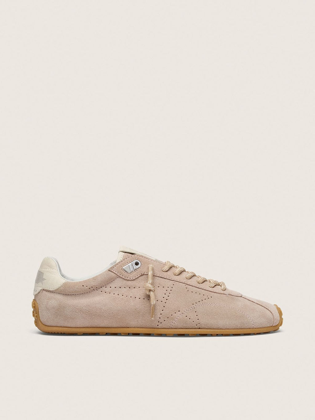 Golden Goose Marathon Speed Donna in Suede Rosa con Stella Traforata e Talloncino in Pelle Bianca