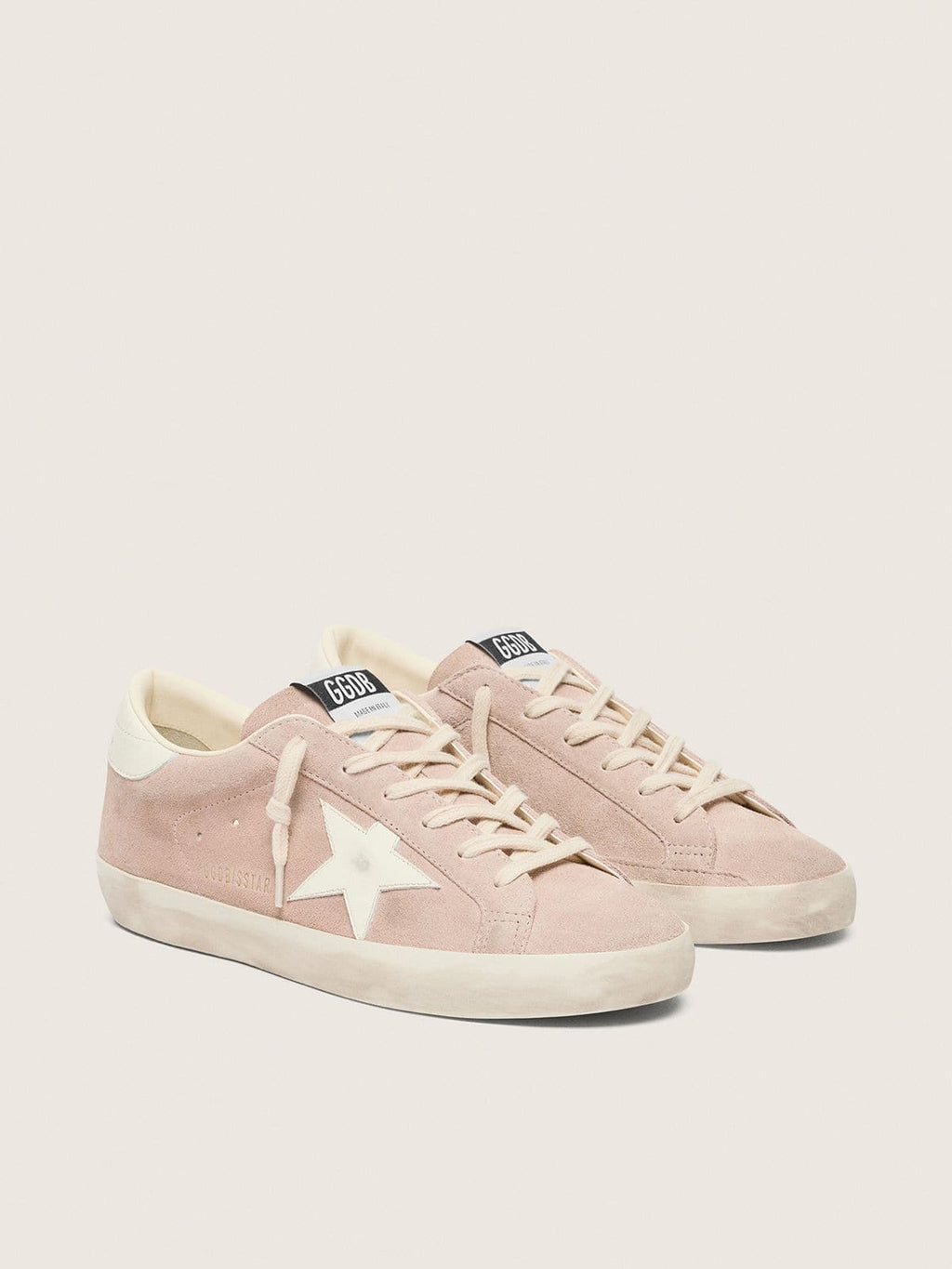 Golden Goose Super-Star Donna in Suede Rosa Cipria con Stella Bianca