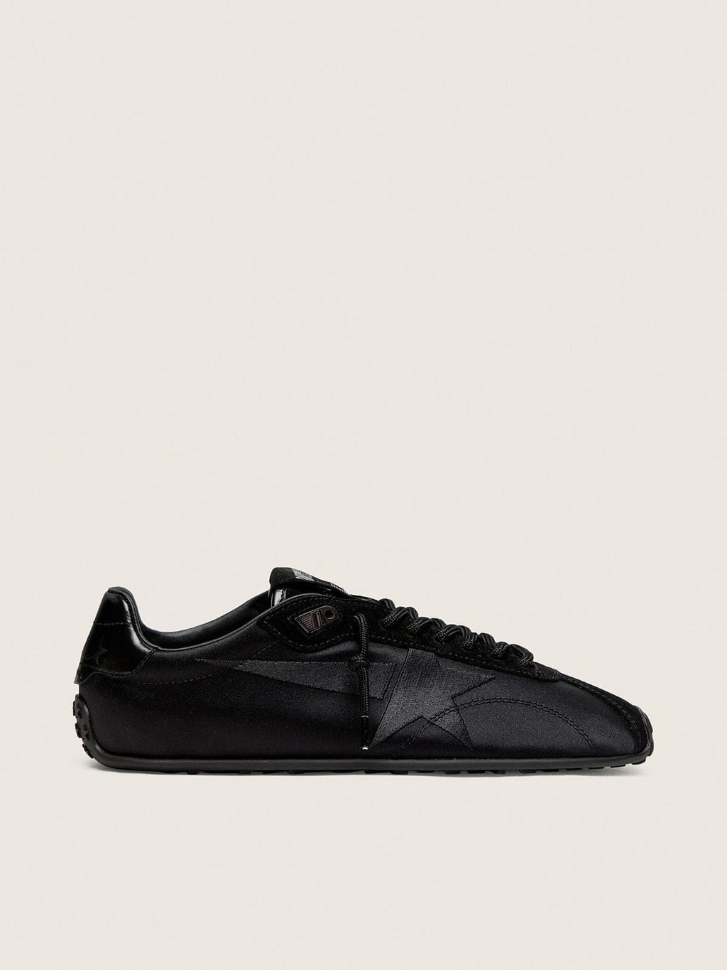 Golden Goose Marathon Speed Donna in Satin Nero con Stella Nera