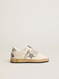 NUOVO ARRIVO - Golden Goose Ball Star Young in nappa con stella e talloncino in glitter argento