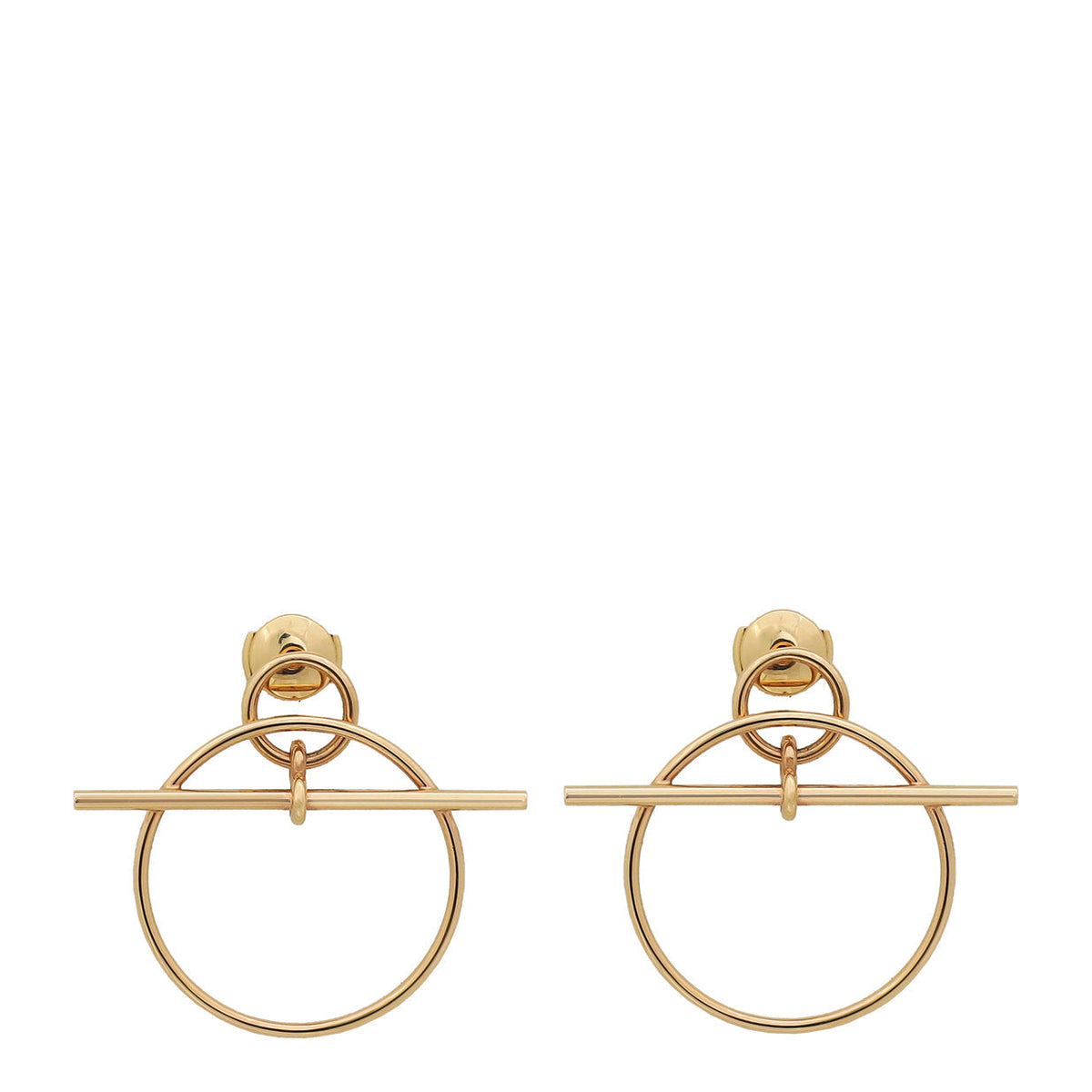 Hermes 18K Rose Gold Loop Small Model Earrings – Accessorio premium elegante