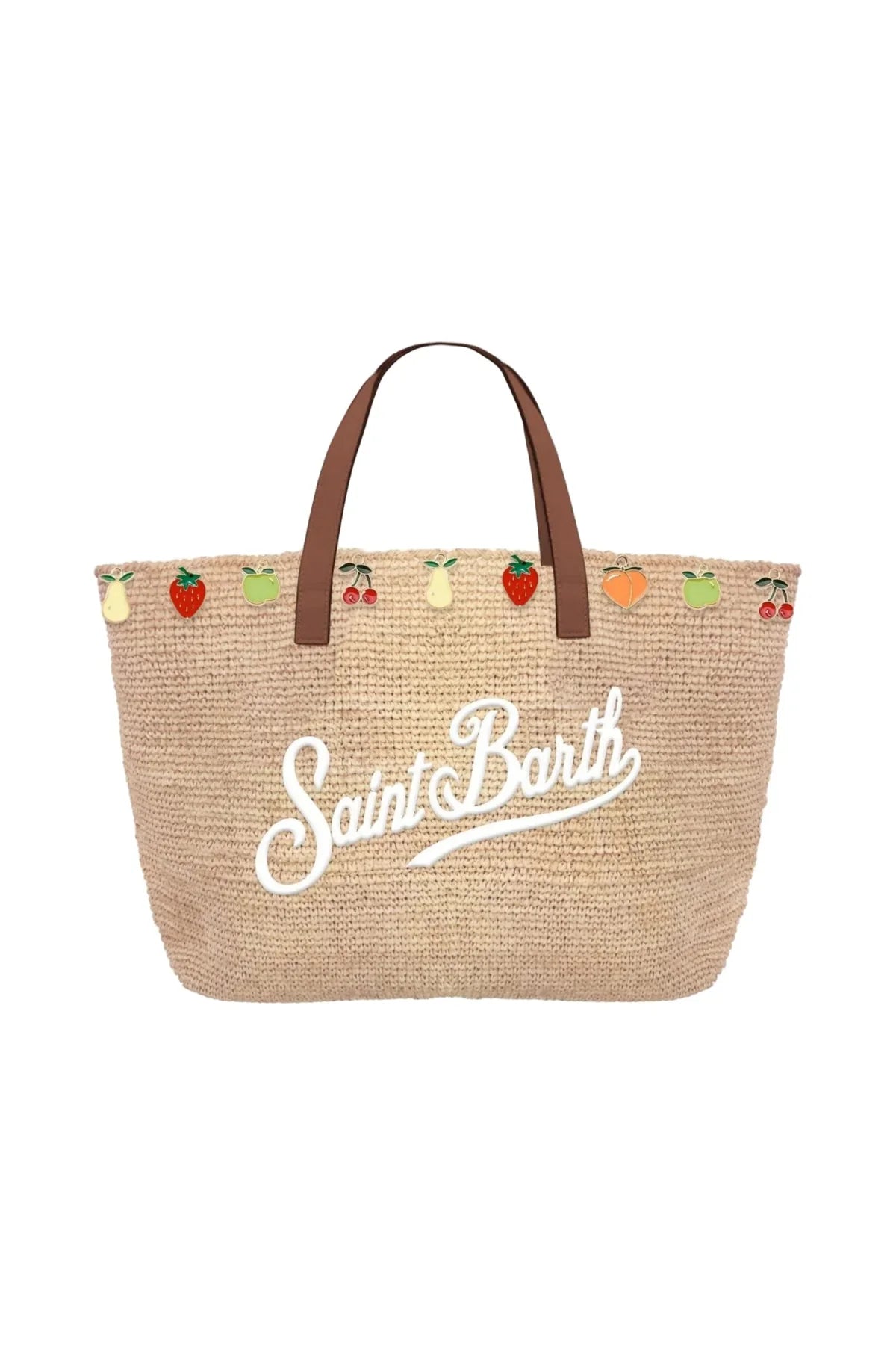 Borsa Rafia City Mini Fruit Charm
