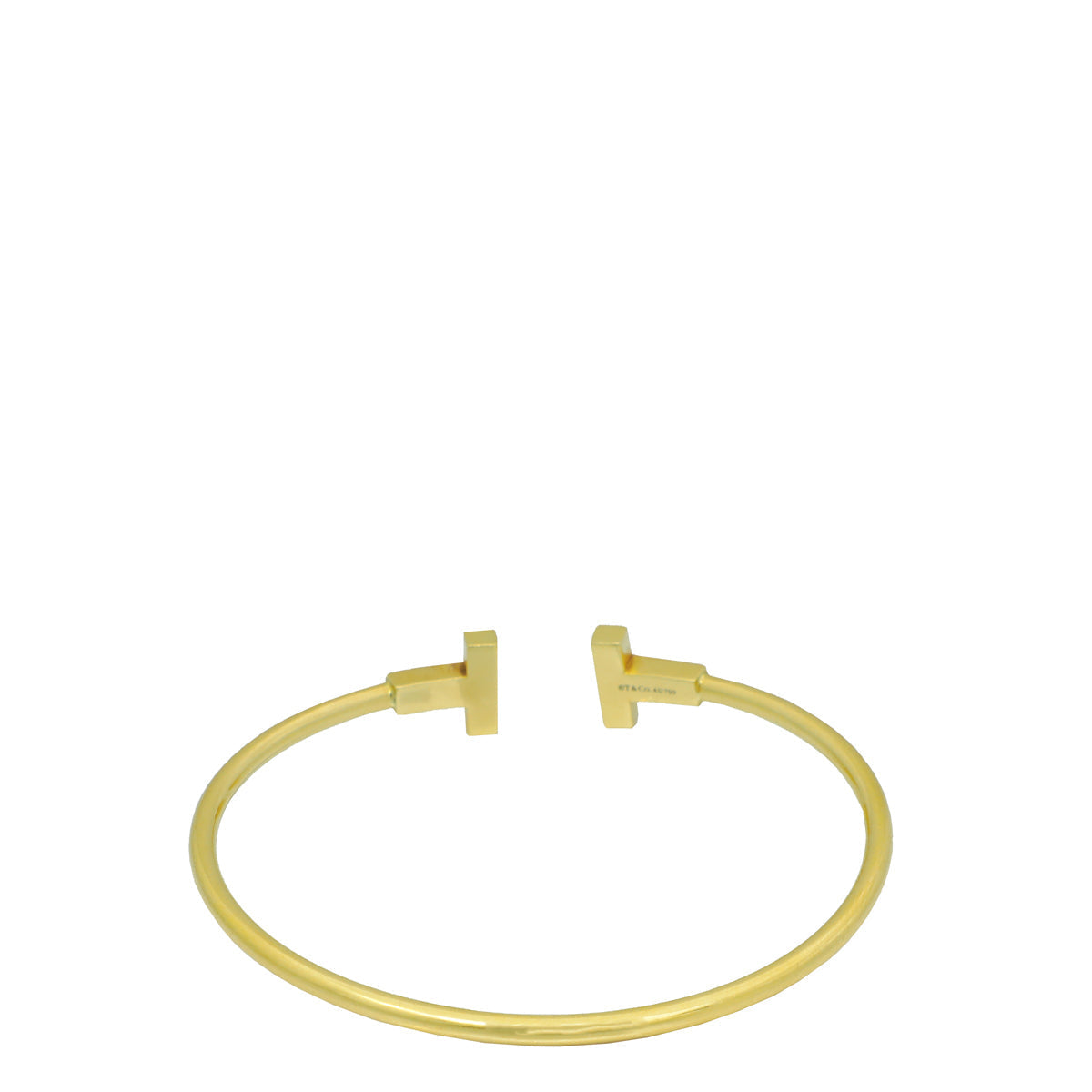 Tiffany & Co 18K Yellow Gold T Narrow Wire Small Bracelet – Accessorio premium elegante