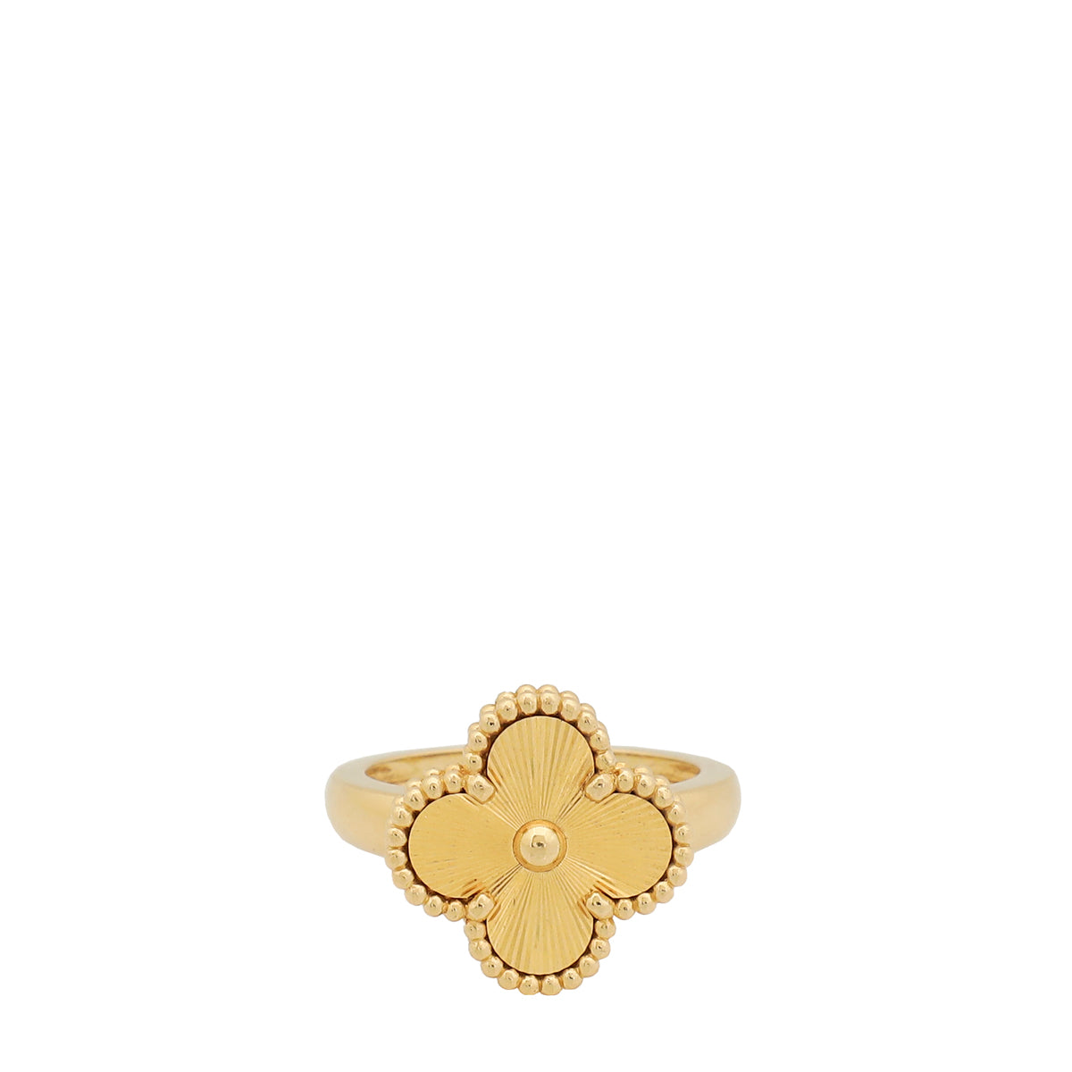 Van Cleef & Arpels 18K Yellow Gold Vintage Alhambra Ring 53 – Accessorio premium elegante