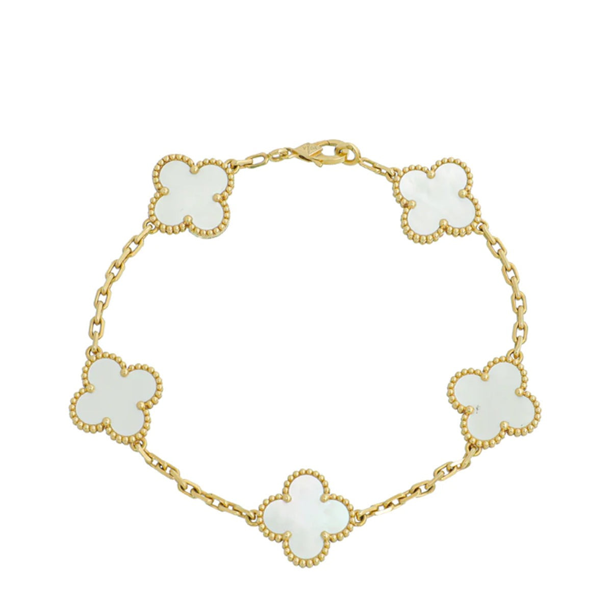 Van Cleef & Arpels 18K Yellow Gold 5 Motifs Vintage Alhambra Bracelet – Accessorio premium elegante