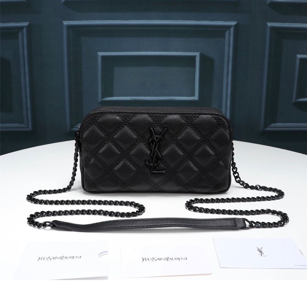 YSL MINI BAG IN MATELASSÉ TOTAL BLACK – Accessorio premium elegante