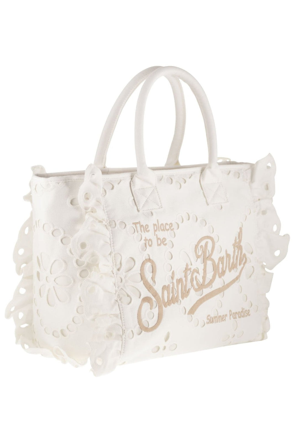 Borsa Vanity in pizzo sangallo bianco