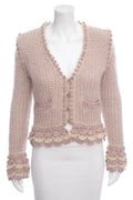Chanel 2004 Fall Pink Shimmer Button Up Sweater SZ 38 – Accessorio premium elegante