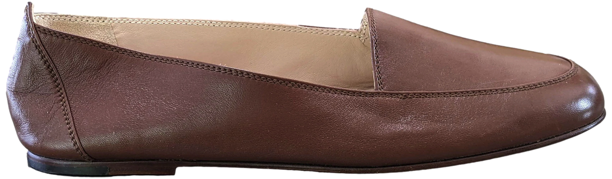 Chanel 1990s Marron Kid Ballet Flat Pumps Ballerines en Chevreaux Xtra Soft Sz 38.5, New!