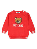 Maglione per neonati Moschino Kids rosso con ricamo Teddy Bear – Accessorio premium elegante