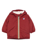 Giacca per neonati K Way Kids bordeaux con cappuccio e zip frontale – Accessorio premium elegante