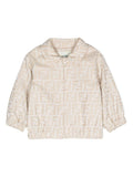 Giubbino con stampa logata per neonato Fendi Kids beige con cappuccio – Accessorio premium elegante