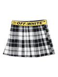 Gonna per bambina Off-White Kids bianco e nero con motivo a quadri – Accessorio premium elegante