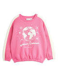 Felpa rosa per bambina con stampa grafica con logo Mini Rodini – Accessorio premium elegante