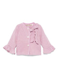 Cardigan con fiocco per neonata La Stupenderia rosa con girocollo – Accessorio premium elegante