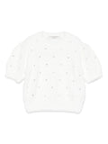 Maglione per bambina Philosophy Di Lorenzo Serafini Kids bianco con decorazione con strass – Accessorio premium elegante