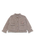 Cardigan chiaro per neonato Donsje grigio con collo finto – Accessorio premium elegante